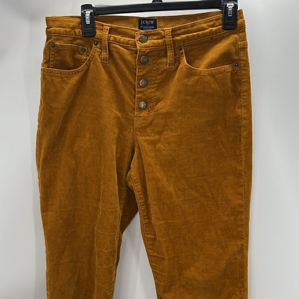 J Crew High rise skinny mustard corduroy button fly pants 29